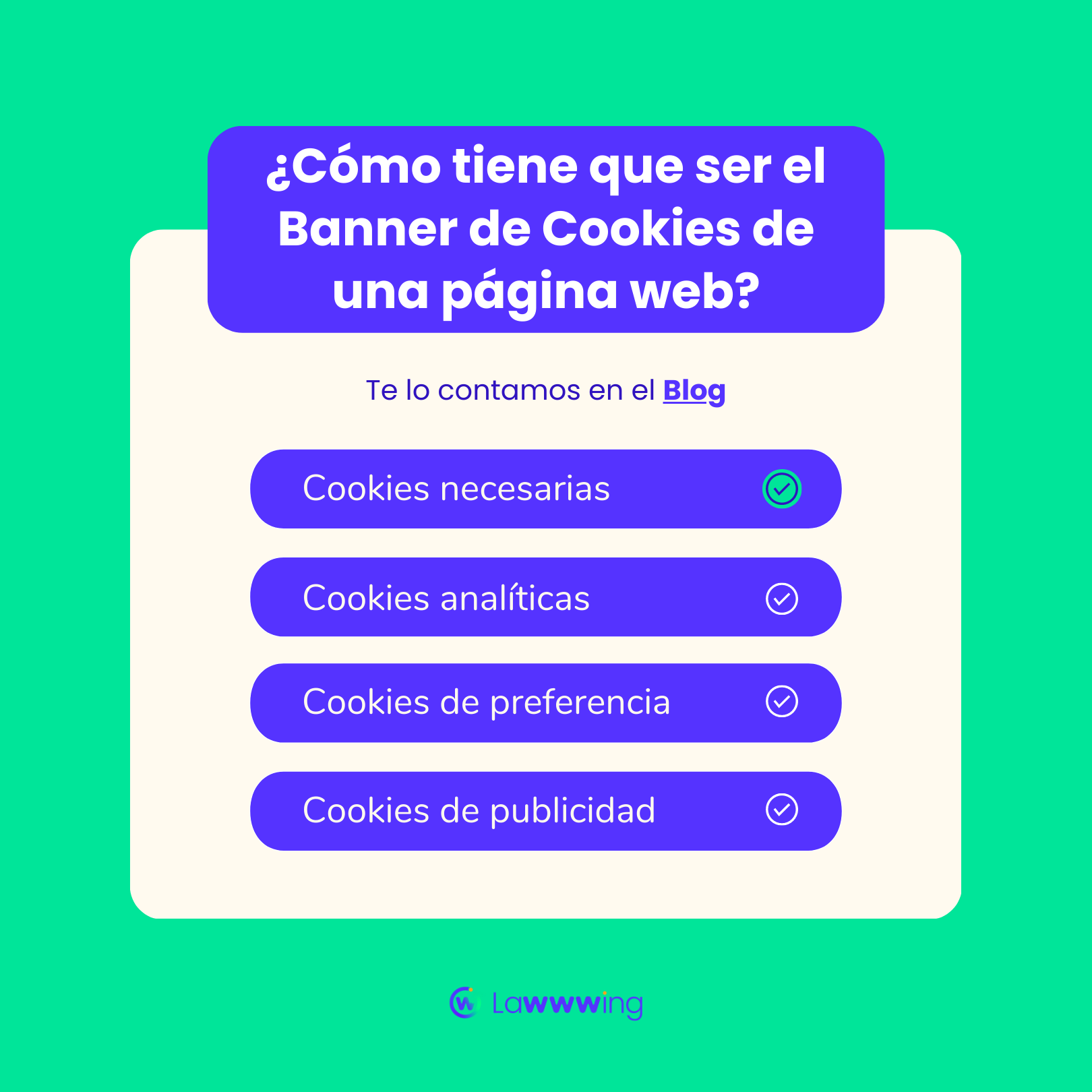 ¿Como tiene que ser el  banner de cookies de una página web?